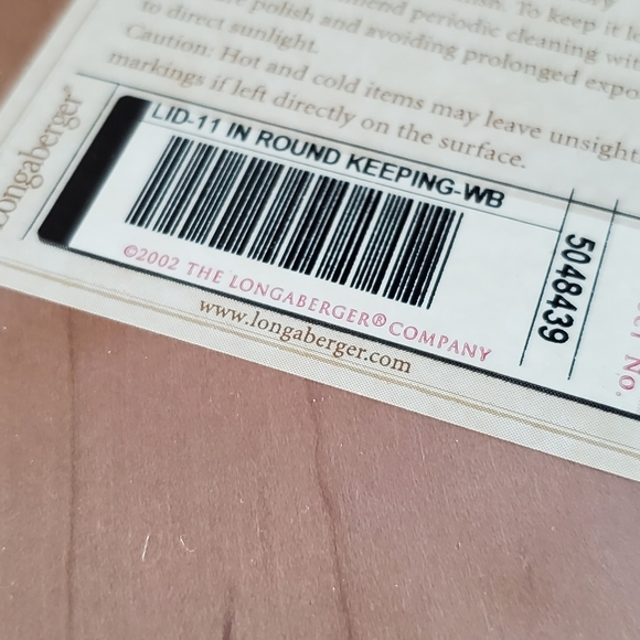 Longaberger 11 inch Round Keeping Combo - Picture 3 of 5